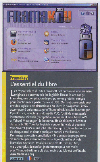Framakey OI187 octobre 2006