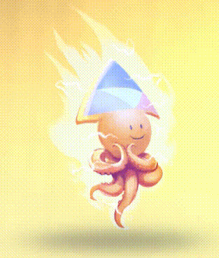 Animation de Super Sepia, seiche-mascotte de PeerTube du futur